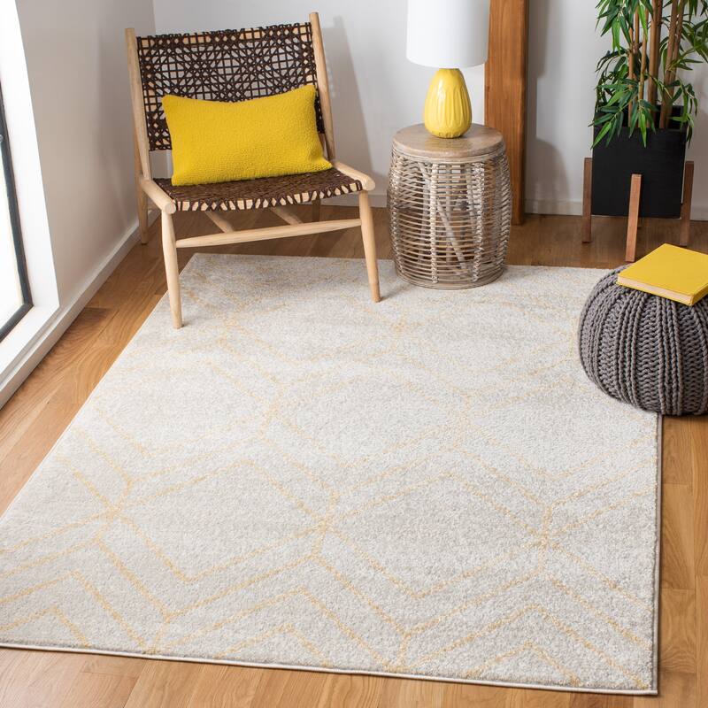 SAFAVIEH Adirondack Benilda Modern Geometric Rug - 3' x 5' - Ivory/Gold