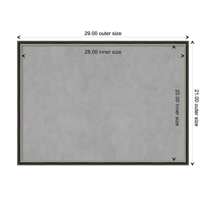 Amanti Art Theo Black Silver Narrow Framed Magnetic Board - Board Size 28x20