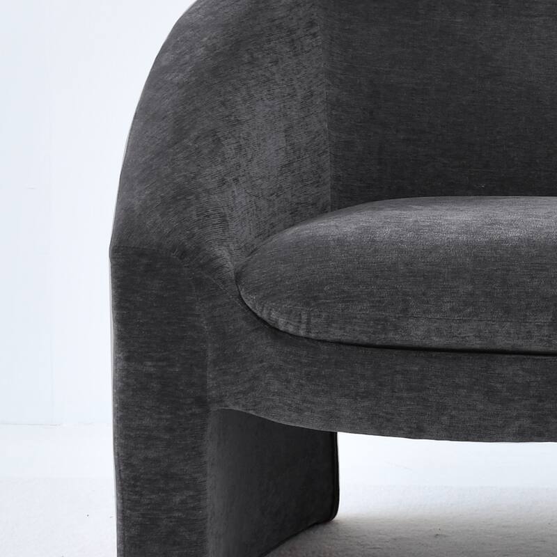 Chenille Upholstered Barrel Chair