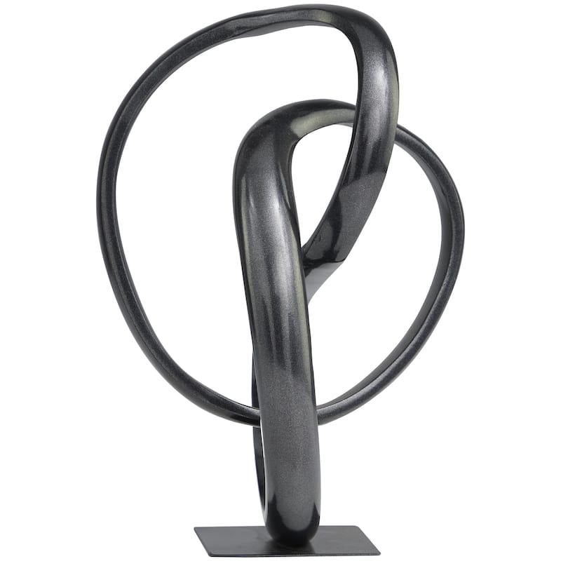 Aluminum Metal Abstract Decorative Sculpture - Dark Gray or Gold - Roche River Decor