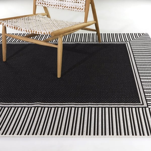 slide 2 of 10, Frans Solid Border Indoor/Outdoor Area Rug