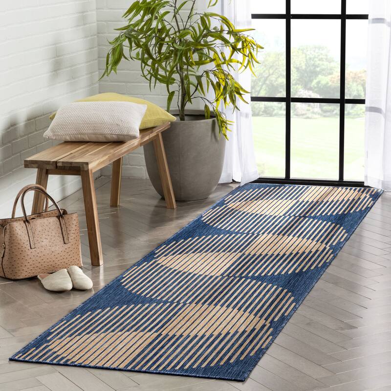 Well Woven Medusa Alder Indoor Outdoor Striped Modern Area Rug