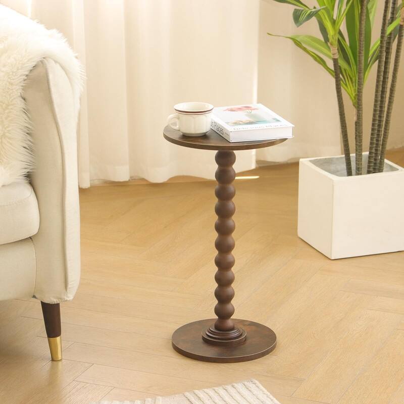 Round Side Table - 11.8"D x 11.8"W x 21.6"H