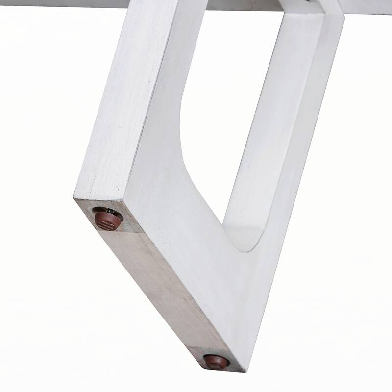 Narrow Console Table with Marble-Effect Top(White)