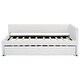 preview thumbnail 9 of 24, Twin Size Daybed Upholstered Platform Bed L-shaped Daybed with Horizontal Stripe Backrest and Trundle, Box Spring Not Required