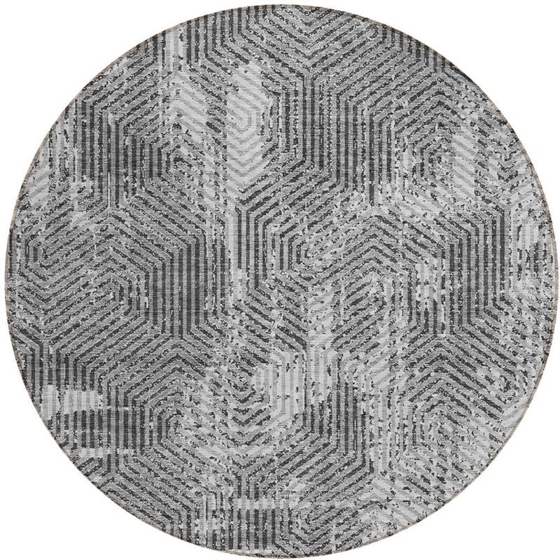 HomeRoots Geometric Transitional Rectangle Outdoor Rug