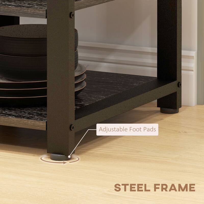 Modern S Shaped 5 Tier Bookshelf Room Divider with Open Back Design for Living Room and Office Decor - 31.5'L x 12" W x 57.25" H