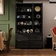 preview thumbnail 56 of 98, Modular Glass Doors Display Cabinet Combo Bookcase Home Office Pantry