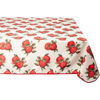 Violet Linen Classic Euro Apples Tablecloth With Large Apples Prrinted Tablecloth