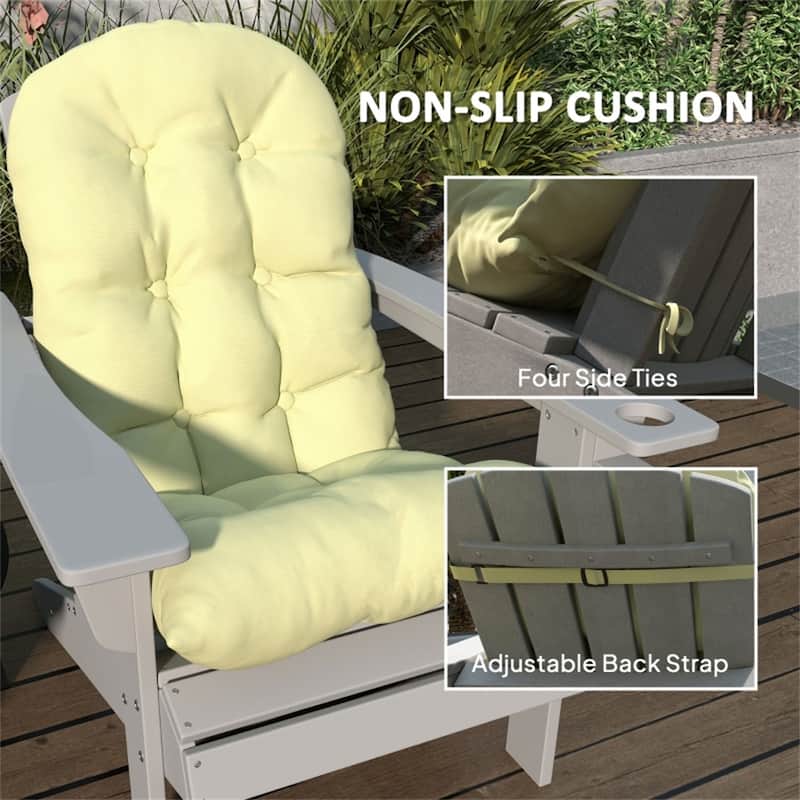 Adirondack Chair Cushion Set with Thick Padding UV Resistant Polyester Outdoor Seat and Back Cushions
