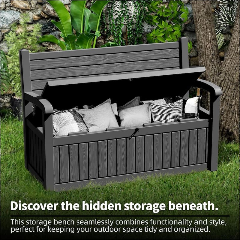 80gallon outdoor resin storage chair pillow blanket storage lockable