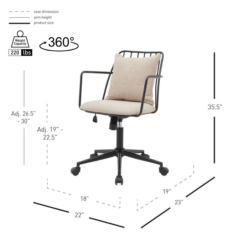 NPD Furniture Edison KD Fabric Office Chair