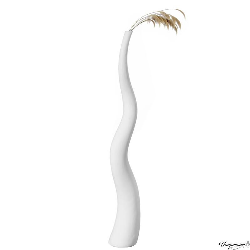 Tall Ceramic White Animal Horn Floor Vase Elegant for Entryway Dining Living Room Decor Statement Piece with Distinctive Antler