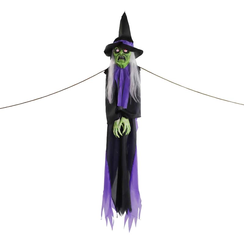 Haunted Hill Farm Cleo the Talking Witch Tree Hugger with Light-Up Eyes ...