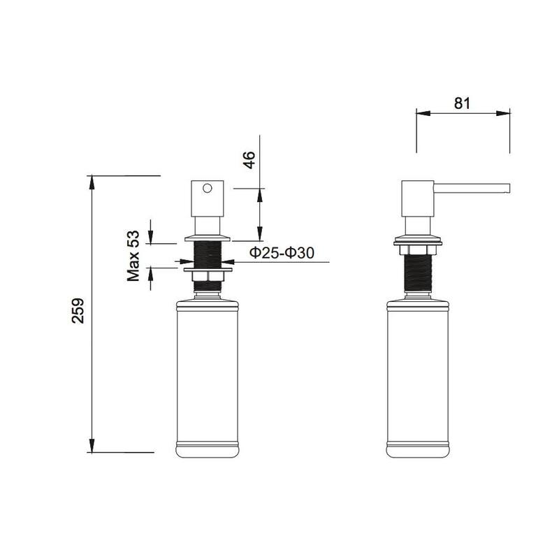 Kitchen Lead Free Solid Brass Construction Soap Dispenser
