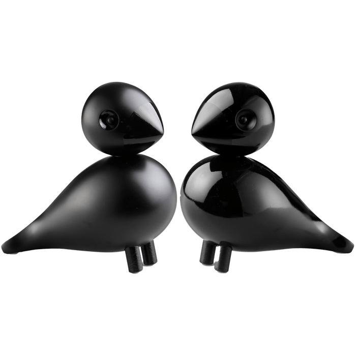 Kay Bojesen Lovebirds Pair, Black - H: 3.5"