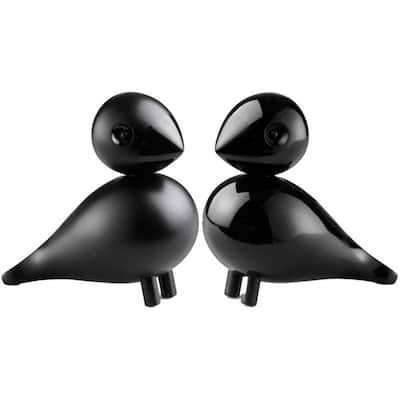 Kay Bojesen Lovebirds Pair, Black - H: 3.5"