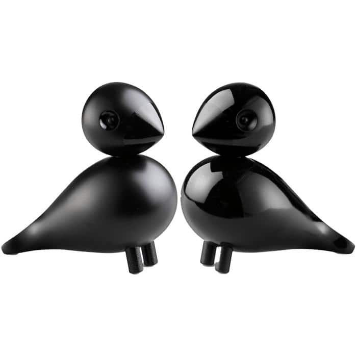 Kay Bojesen Lovebirds Pair, Black - H: 3.5"