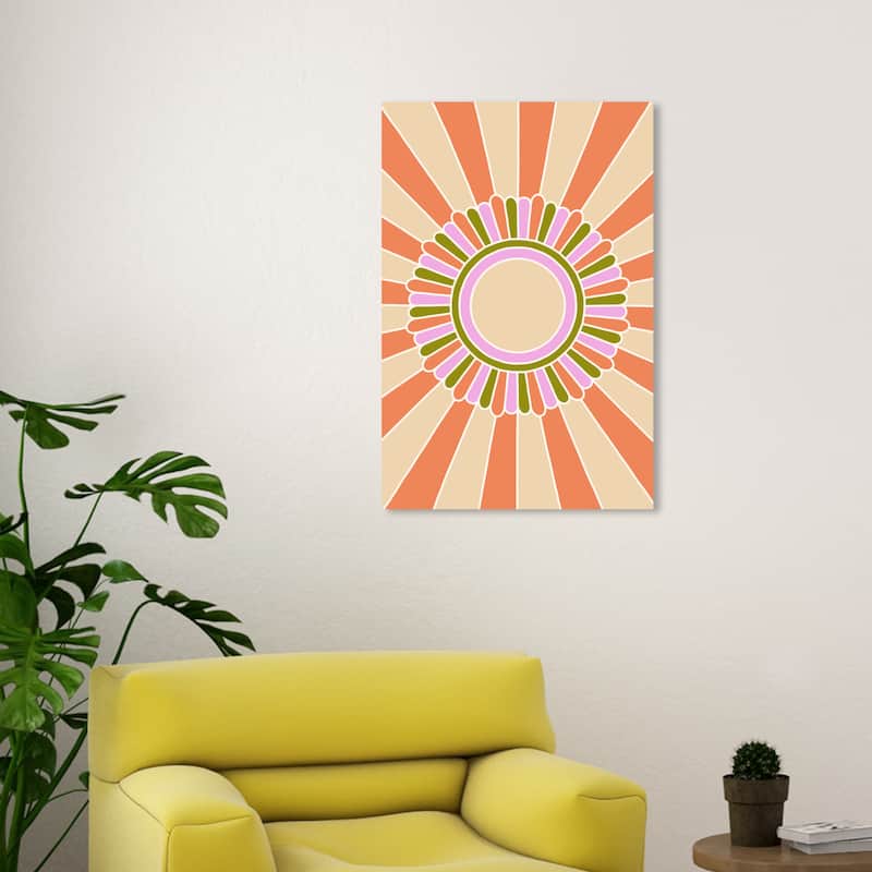 Wynwood Studio Canvas Abstract Hard Candy Rays Orange and Light Purple Modern & Contemporary Wall Art Canvas Print