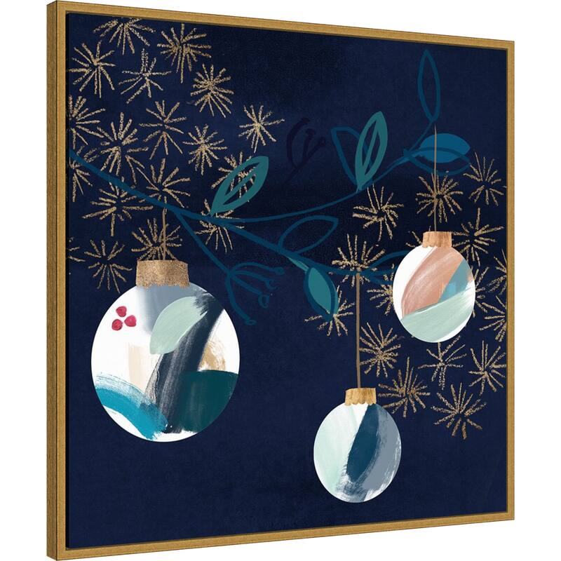 Crafty Blue Christmas II by Jennifer Paxton Parker Framed Canvas Wall Art Print