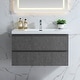 preview thumbnail 15 of 21, Floating Bathroom Vanity 24"-48" – Cement Gray Finish, White Integrated Sink