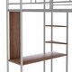 preview thumbnail 24 of 27, Twin Metal Loft Bed with 2 Shelves and one Desk staircase