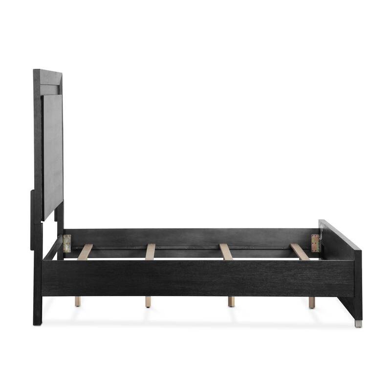 Furniture of America Alaric Modern Black Solid Wood 2-Piece Bedroom Set with 69-inch Makeup Vanity and Nightstand