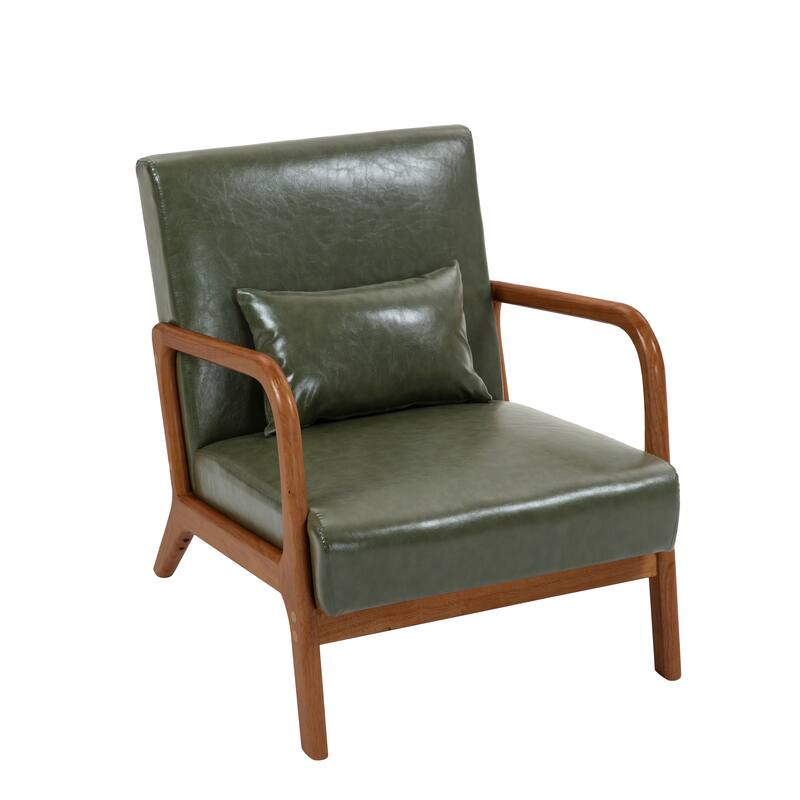 2 Set Mid Century ModernUpholstered Accent Chairs Armchair with Pillow