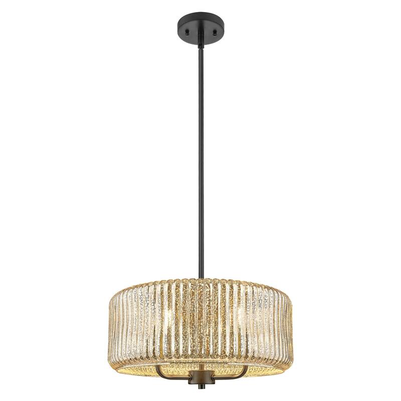 Innovations Lighting Downtown Urban - Windsor - 3 Light 16" Stem Hung Pendant - Mercury Shade/Matte Black