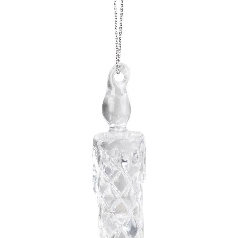 Candlestick with Holly Leaf Christmas Ornaments - 4" - Set of 4