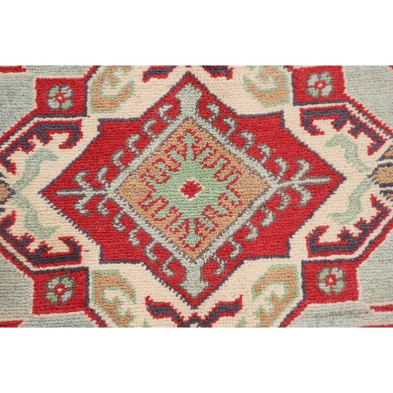 Oriental Blue Kazak Area Rug Hand-Knotted Wool Carpet - 3'8" x 5'8"