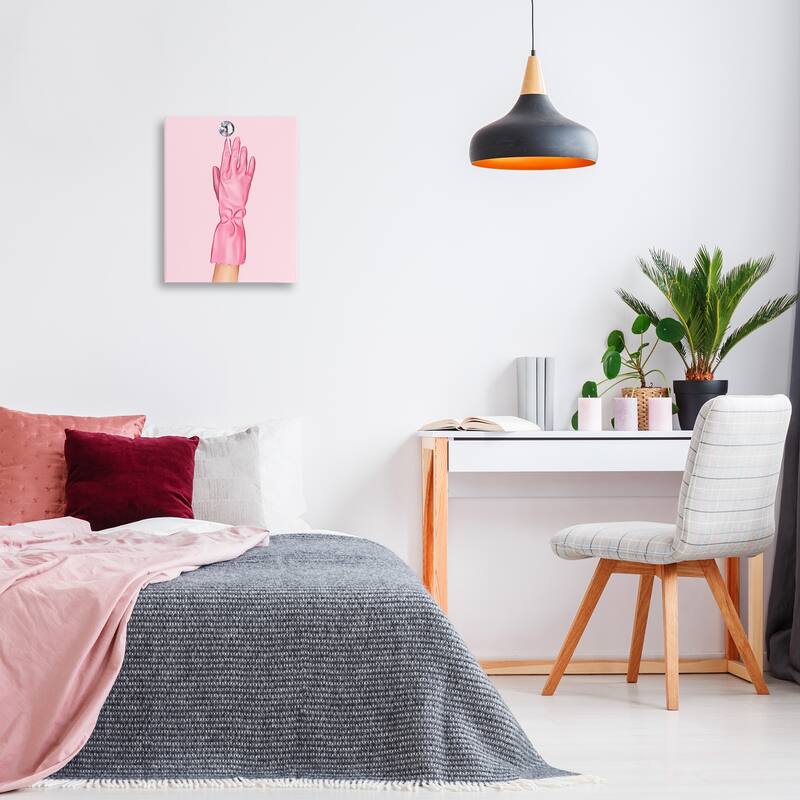 Stupell Pink Glove & Disco Ball Canvas Wall Art Design By Ziwei Li