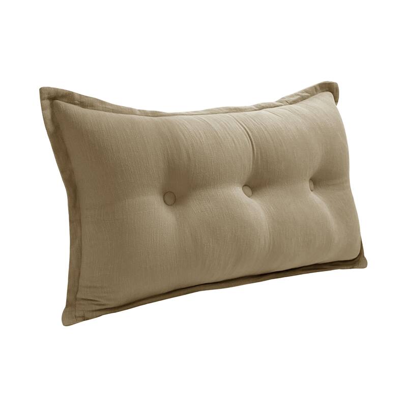 WOWMAX Headboard Pillow Bed Rest Body Pillow Back Support Reading - Twin - Camel Linen