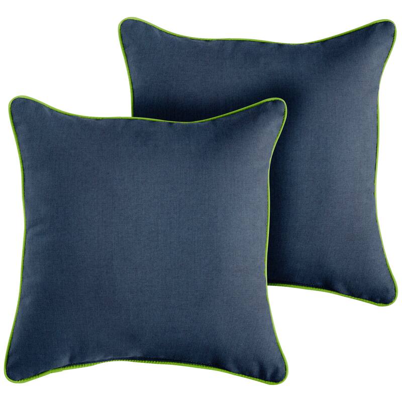 Sunbrella Spectrum Indigo/ Canvas Macaw Indoor/ Outdoor Pillow Set