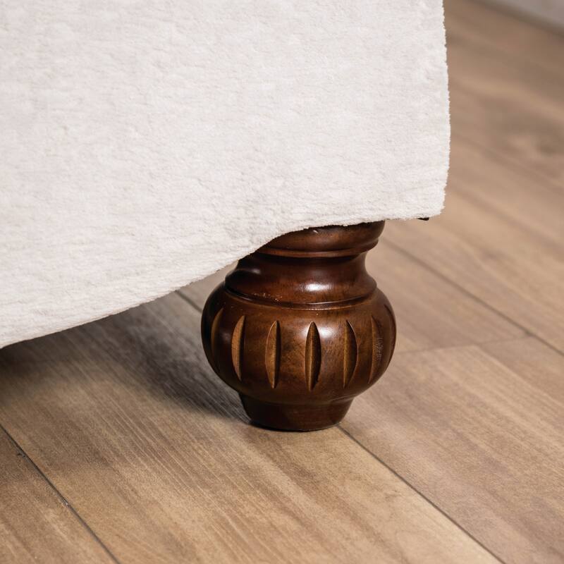 Furniture of America Naree USA Made Traditional 2-Piece Beige and Dark Cherry Sofa Set