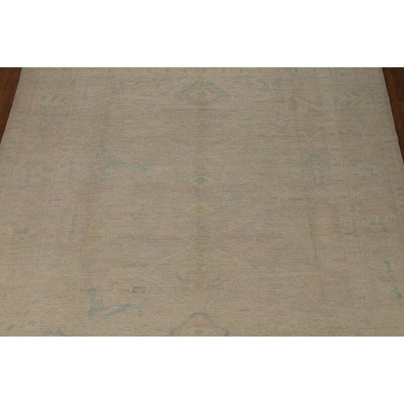 Vegetable Dye Oushak Turkish Area Rug Bedroom Handmade Wool Carpet - 8'4"x 9'10"