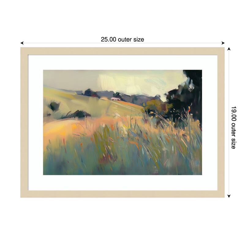 Tranquil Plains No. 2 by Elara Yasna Wood Framed Wall Art Print - Brown