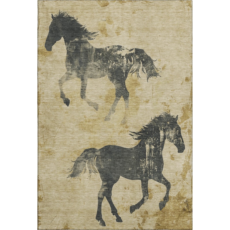 Premium Washable Super Two Horses Mayfield Rug