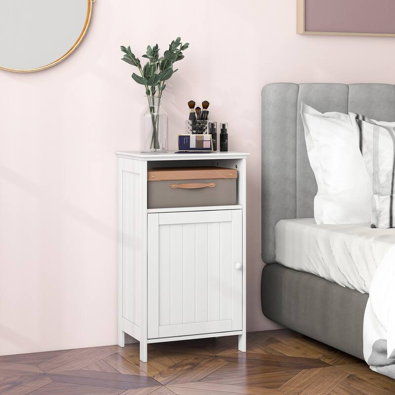 Bathroom Freestanding Adjustable Shelf Floor Storage Cabinet