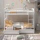 preview thumbnail 1 of 18, Twin over Twin Bunk Bed with Drawers and Fence-Shaped Guardrails White