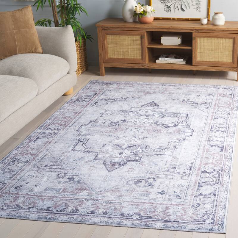 SAFAVIEH Arizona Suphiye Vintage Rug - 6' Square - Ivory/Grey