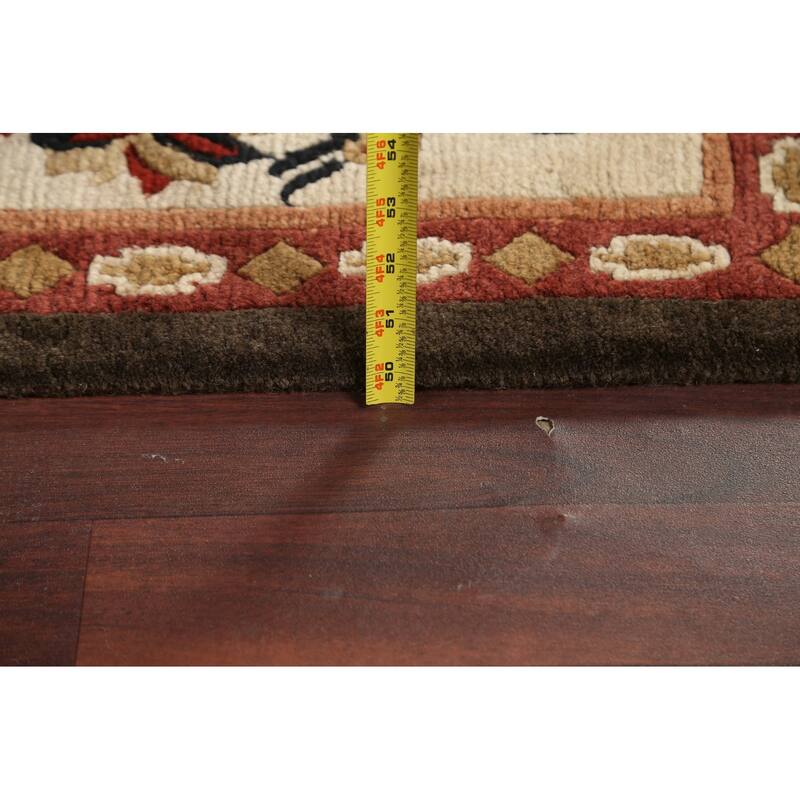 Garden Design Nepalese Vegetable Dye Oriental Wool Area Rug Handmade - 6'1" x 9'8"