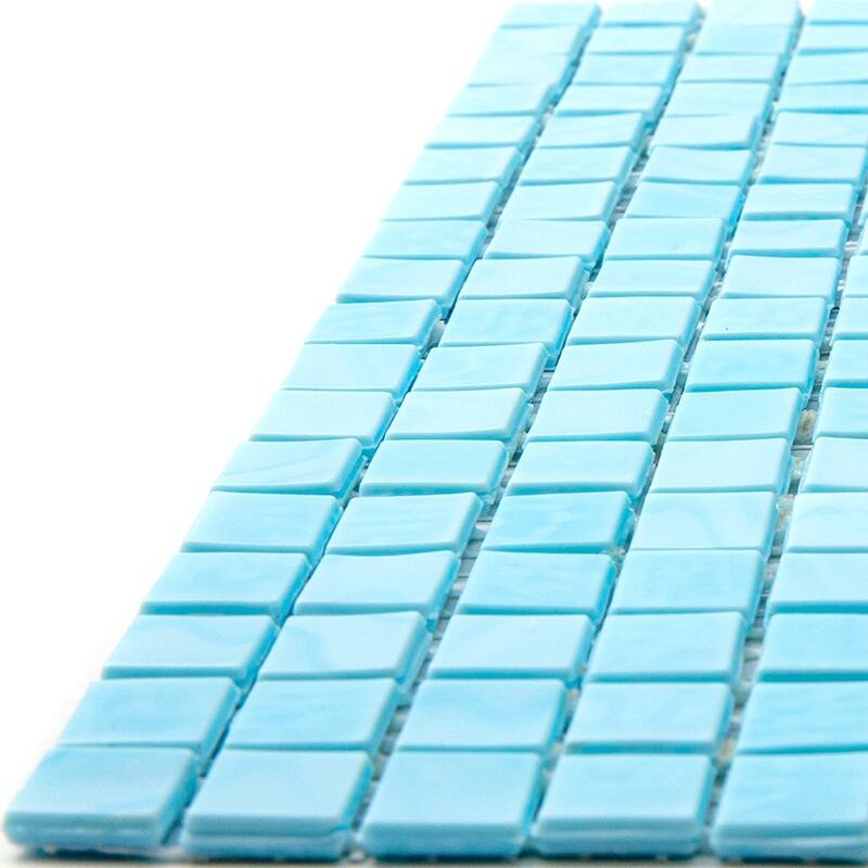 Apollo tile 12" x 12" Skosh Glossy Sea Blue Glass Tile (18.69 sq ft/case) - 20 Pack
