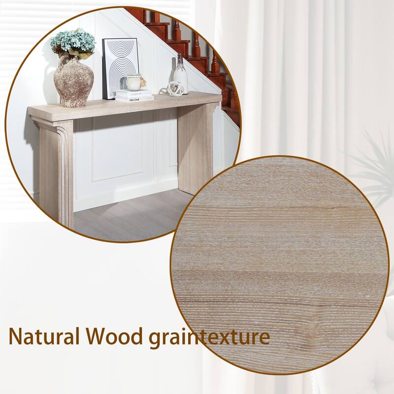 58" Engineered Wood Console Table with Slim Base
