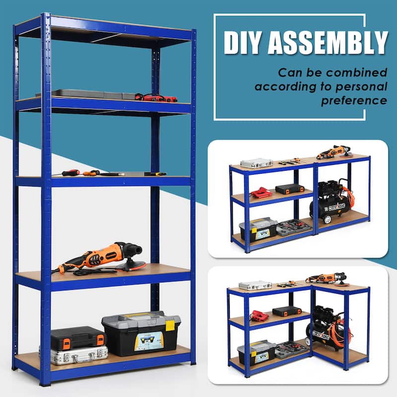 Costway 4PCS 72'' Heavy Duty Storage Shelf Steel Metal Garage Rack 5