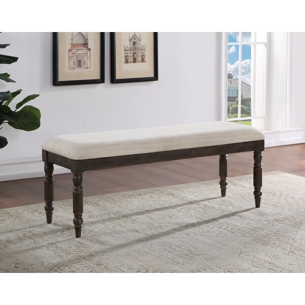 Hutchins Bedroom Bench with Acacia Wood Frame Comfortable Polyester Seat Dark Brown Finish 2 3 Seater Bed Bath Beyond 42404127