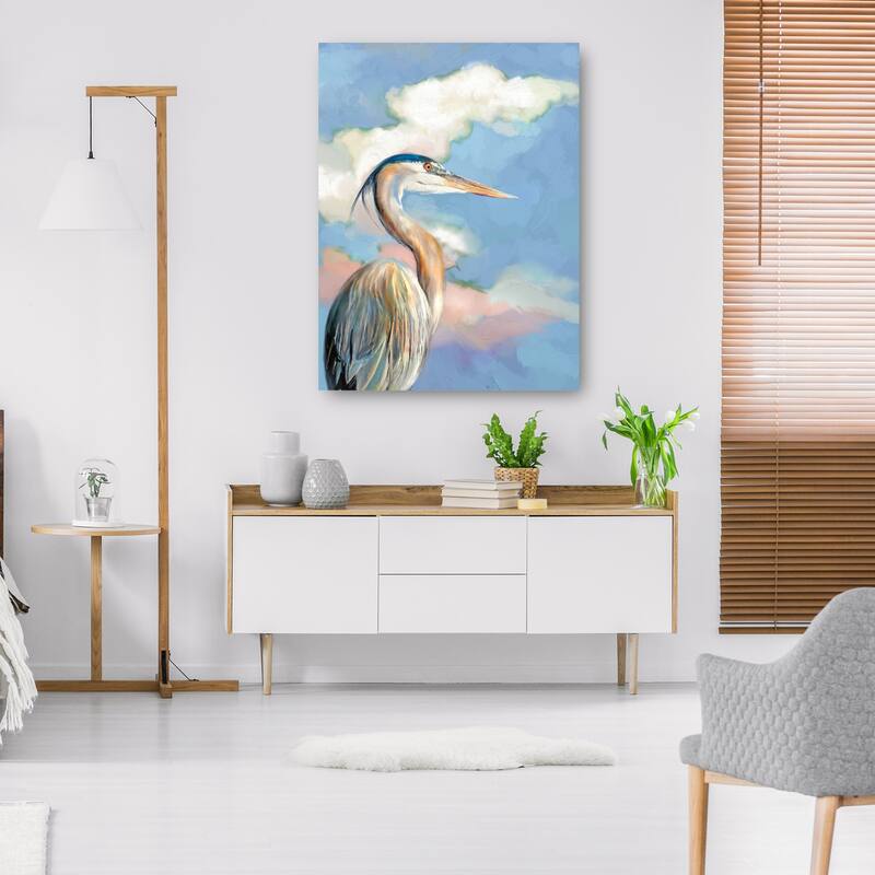 Heron Portrait By Studio Arts Canvas Art Print