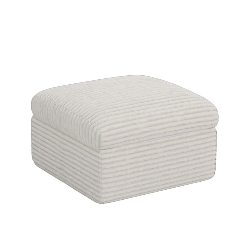 HomeRoots 30" Gray Corduroy Ottoman