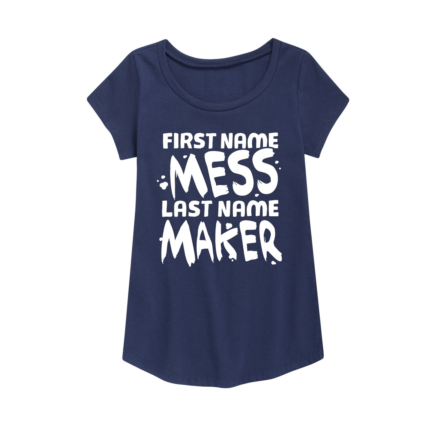 Shop First Name Mess Toddler Girl Short Sleeve Curved Hem Tee