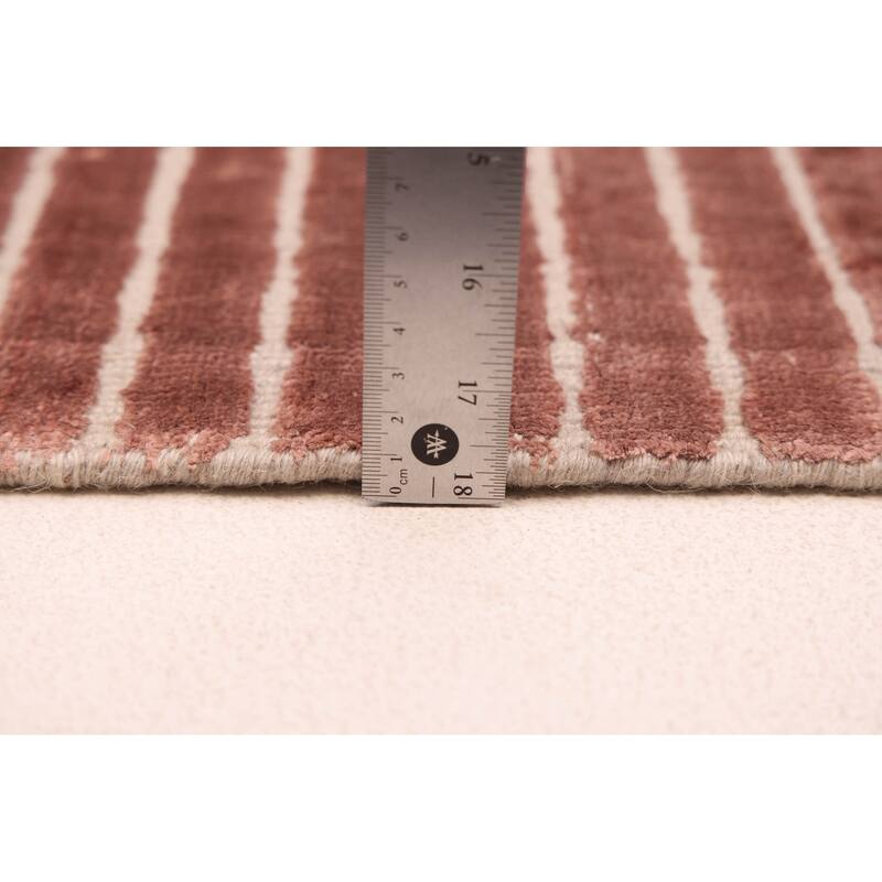 ECARPETGALLERY Hand Loomed Elysian Copper Viscose Rug - 6'8 x 9'7